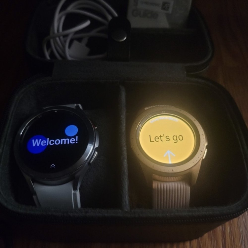 2 Samsung GALAXY Smartwatches (Pre Owned) w/chargers and Carrying Case